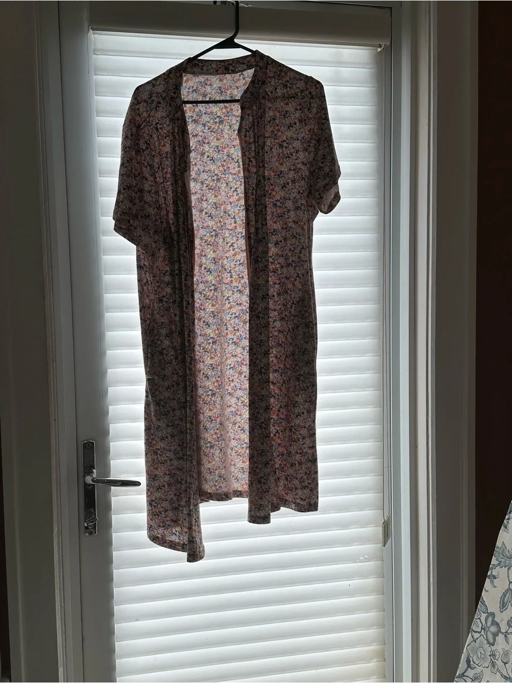 Floral Print Zip-Front Bomber House Dress  in Pink Mix